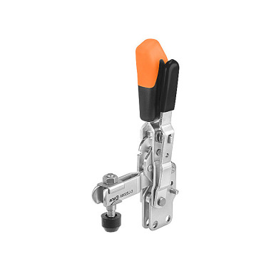 AMF 6802SJ-2 Vertical clamp with orange handle and safety lock 557420