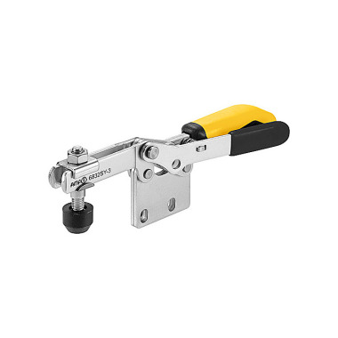 AMF 6832SY-3 Horizontal clamp with yellow handle and safety lock 557209