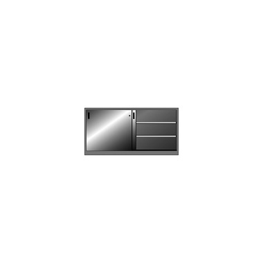 ThurMetall Sliding door cabinet (WxDxH) 1500x500x1000 mm KEY Lock light grey RAL 7035 58.762.020