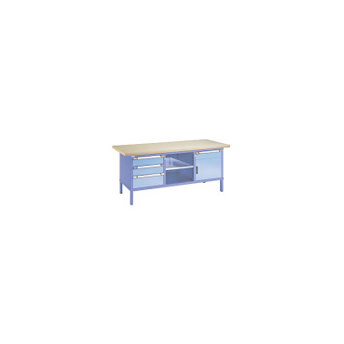 ThurMetall Compact workbench (WxDxH) 2000x700x845mm Multiplex KEY Lock light blue RAL 5012 64.836.010