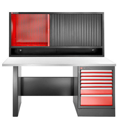 FACOM JLS3 WERKBANK JL3-2MS7DH MIT SCHRANK JLS3-MHTR, Edelstahlarbeitsplatte JLS3-2MS7DSCH