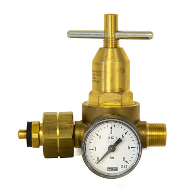 ELMAG ’PROPAN’ small pressure regulator with pressure gauge 0-6 bar 56122