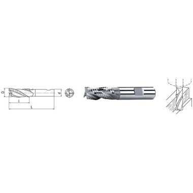 ELMAG HSS Co8 end mill DIN 844 73003