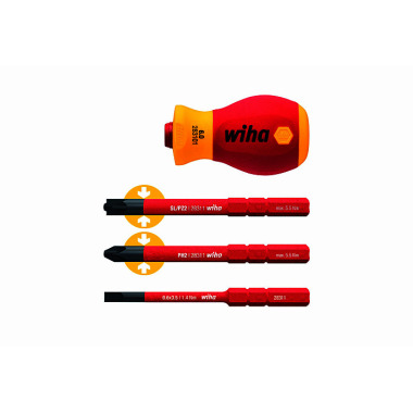 Wiha Screwdriver with bit holder set SoftFinish® electric slimVario® 41230