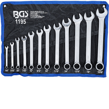 BGS Combination Spanner Set | Inch Sizes | 1/4” - 15/16” | 12 pcs. 1195