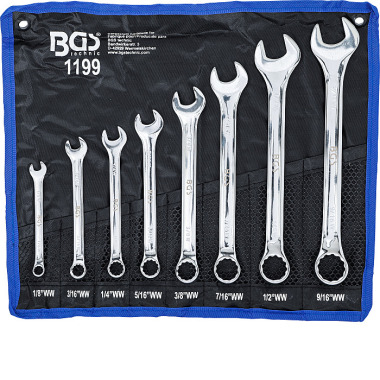 BGS Combination Spanner Set | Inch Sizes | 1/8” - 9/16” Withworth | 8 pcs. 1199