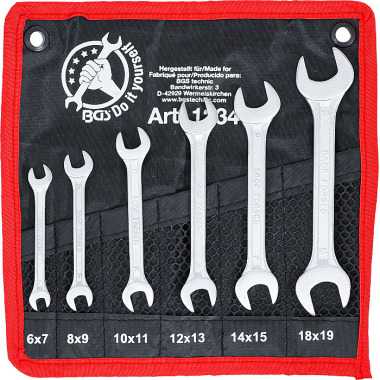 BGS Double Open End Spanner Set | 6 x 7 - 18 x 19 mm | 6 pcs. 1234