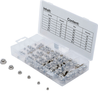 BGS Cap Hex Nut Assortment | 150 pcs 14130