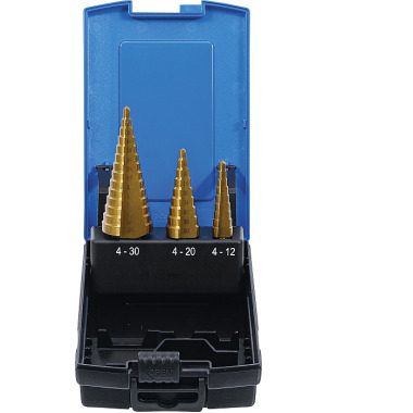 BGS Step Drill Set | titanium-nitrided | Ø 4 - 30 mm | 3 pcs. 1624