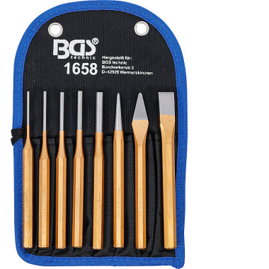 BGS Pin Punch Set | 150 mm | incl. Chisel + Centre Punch | 8 pcs. 1658