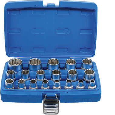 BGS Socket Set, Gear Lock | 12.5 mm (1/2”) Drive | 19 pcs. 2152