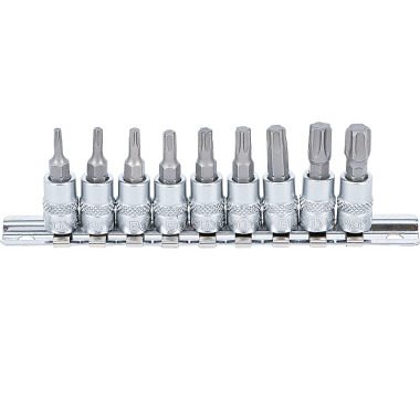 BGS Bit Socket Set | 6.3 mm (1/4”) Drive | T-Star (for Torx) T10 - T50 | 9 pcs. 2164