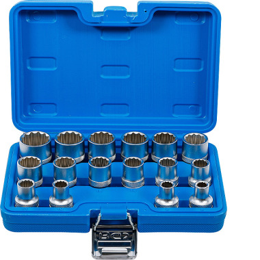 BGS Socket Set, 12-point | 12.5 mm (1/2”) Drive | 8 - 24 mm | 16 pcs. 2226