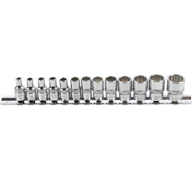 BGS Socket Set, 12-point | 6.3 mm (1/4”) Drive | 4 - 14 mm | 13 pcs. 2269