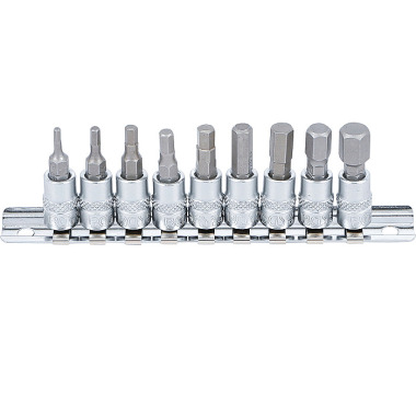 BGS Bit Socket Set | 6.3 mm (1/4”) Drive | internal Hexagon 3/32” - 3/8” | Inch Sizes | 9 pcs. 2749