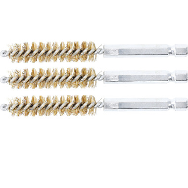 BGS Brass Brush | 11 mm | 6.3 mm (1/4”) Drive | 3 pcs. 3078-11-M