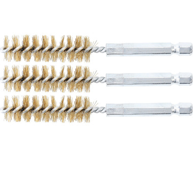 BGS Brass Brush | 14 mm | 6.3 mm (1/4”) Drive | 3 pcs. 3078-14-M