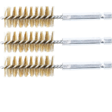 BGS Brass Brush | 19 mm | 6.3 mm (1/4”) Drive | 3 pcs. 3078-19-M