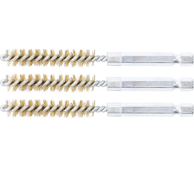 BGS Brass Brush | 9 mm | 6.3 mm (1/4”) Drive | 3 pcs. 3078-9-M