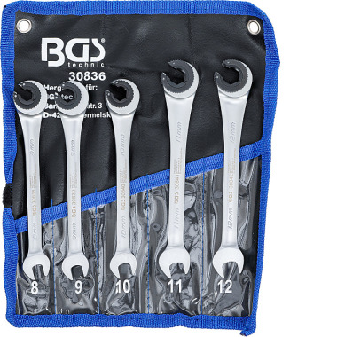 BGS Ratchet Combination Wrench Set | open | 5 pcs. 30836