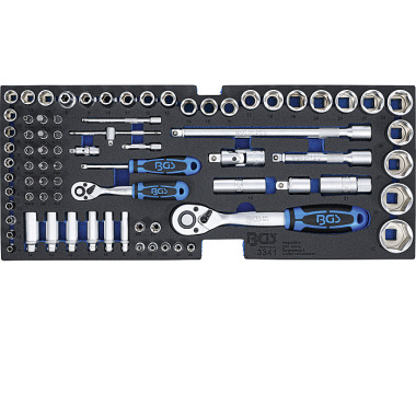 BGS Foam Tray for BGS 3312: Socket Set | 12.5 mm (1/2”) + 6.3 mm (1/4”) | 77 pcs. 3341