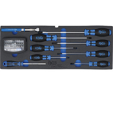 BGS Foam Tray for BGS 3312: Screwdriver, Bit Set and magnetic Lifter | 41 pcs. 3343