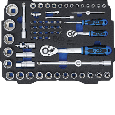 BGS Foam Tray for BGS BOXSYS1 & 2: Socket Set 6.3 mm (1/4”) / 12.5 mm (1/2”) | BGS systainer® | 65 pcs. 3351