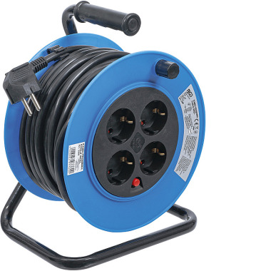 BGS Cable Reel | 15 m | 3 x 1,5 mm² | 4 Socket Outlets | IP 20 | 3000 W 3360