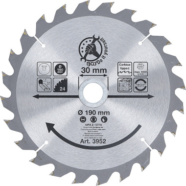 BGS Carbide Tipped Circular Saw Blade | Ø 190 x 30 x 2.5 mm | 24 teeth 3952