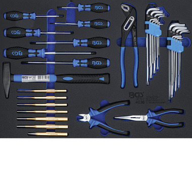 BGS Tool Tray 3/3: Hammer, Pliers, Screwdriver Set | 36 pcs. 4038