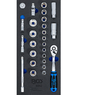 BGS Tool Tray 1/3: Socket Set | 10 mm (3/8 ”) | 26 pcs. 4052