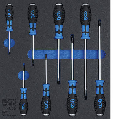 BGS Tool Tray 2/3: Cross and Slot Screwdrivers | 8 pcs. 4055