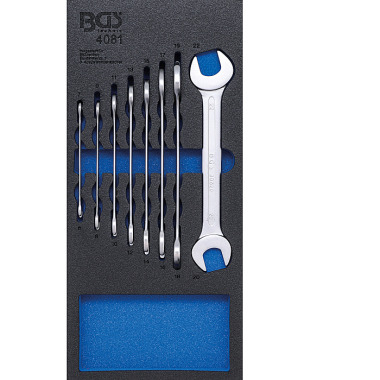 BGS Tool Tray 1/3: Double Open End Spanner Set | 6 - 22 mm | 8 pcs. 4081