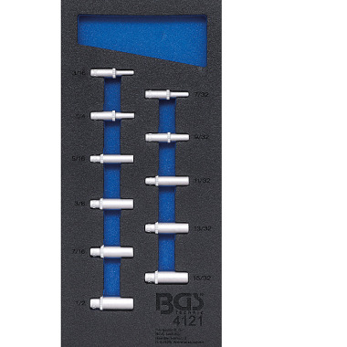 BGS Tool Tray 1/3: Sockets | 6.3 mm (1/4”) | Inch Sizes | deep | 11 pcs. 4121