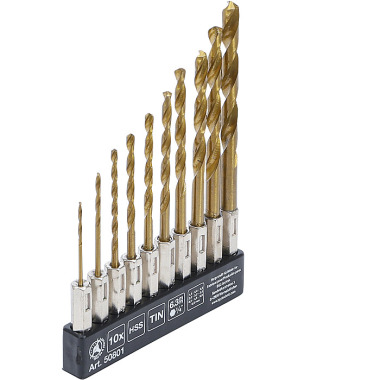 BGS HSS Drill Set | titanium coated | 1.5 - 6 mm | 10 pcs. 50801