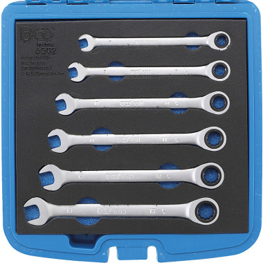 BGS Ratchet Combination Wrench Set | 8 - 13 mm | 6 pcs. 6502