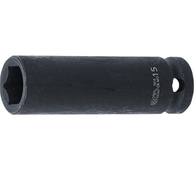 BGS Impact Socket Hexagon, deep | 12.5 mm (1/2”) Drive | 15 mm 7215