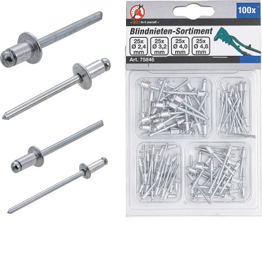 BGS Blind Rivets Assortment | Ø 2.4 - 4.8 mm | 100 pcs. 75846