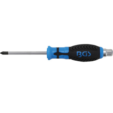 BGS Screwdriver, Blade with Hexagon profile | Cross Slot PH1 | Blade Length 75 mm 7911