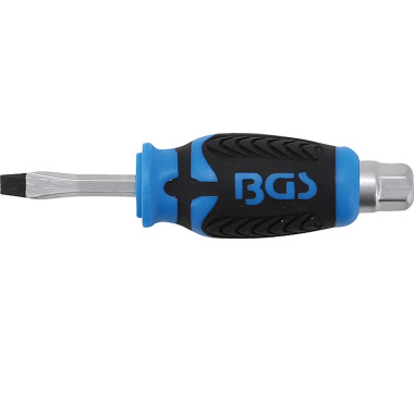 BGS Screwdriver | with external Hexagon | Slot SL 6 mm | Blade Length 38 mm 7918