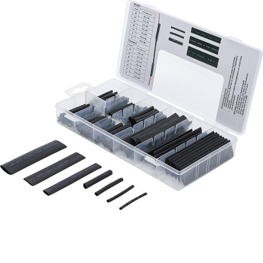 BGS Shrink Tube Assortment | black | 126 pcs. 88184