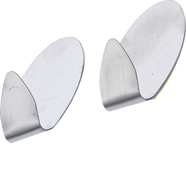 BGS Stainless Steel Adhesive Hooks | 35 x 50 mm | 1.0 kg | 2 pcs. 88230