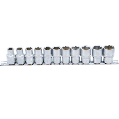 BGS Socket Set, Hexagon | 12.5 mm (1/2”) Drive | 10 - 21 mm | 11 pcs. 9106