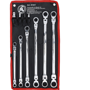 BGS Double Swivel Head Ratchet Wrench Set | 8 - 19 mm | 10 pcs. 91541