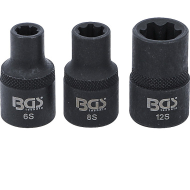 BGS Socket Set | spline profile (for RIBE) M6S, M8S, M12S | 3 pcs. 9336