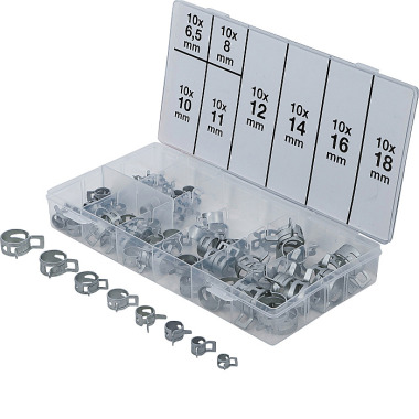 BGS Spring Strip Hose Clamp Assortment | 80 pcs. 9475