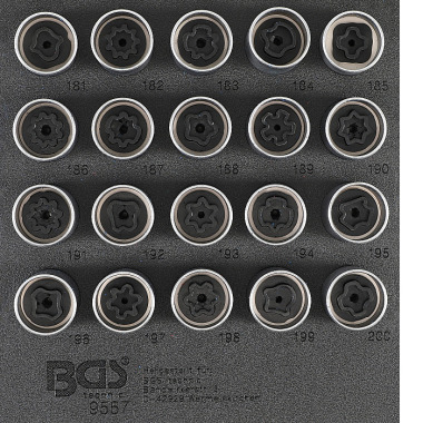 BGS Tool Tray 1/6: Rim Lock Socket Set for Opel / Vauxhall (Version B) | 20 pcs. 9557