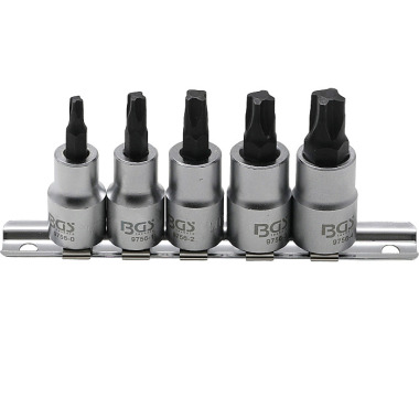 BGS Bit Socket Set | 10 mm (3/8”) Drive | 4-point Profile (for MTS-Mortorq) MTS0 - MTS04 | 5 pcs. 9756