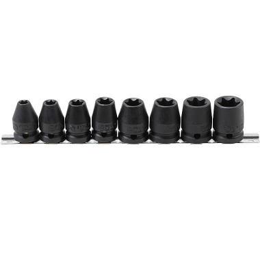 BGS Impact Socket Set E-Star | 12.5 mm (1/2”) Drive | E10 - E24 mm | 8 pcs. 9779