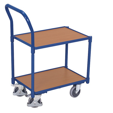 VARIOfit Euro system trolley with 2 shelves (10 mm edge) and push handle External dimensions: 770 x 415 x 950 mm (W/D/H) sw-410.526